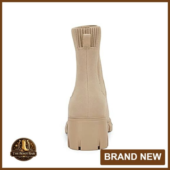 Platform Ankle Boots Chunky Heel Lug Sole Elastic Chelsea Booties - Picture 5 of 8